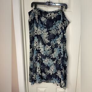 Covington Blue Floral Fairy core lined skirt size 20W